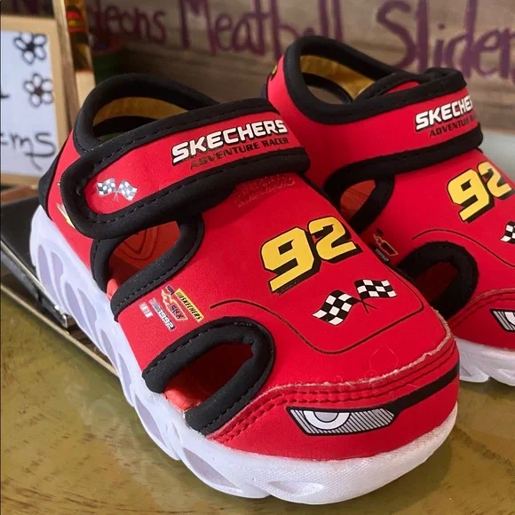 Skechers S-Lights Splash Toddler Boys' sport sandals race car theme - Picture 2 of 9